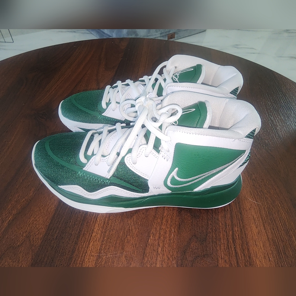 Kyrie Irving Nike Green and White High-Top Sneakers